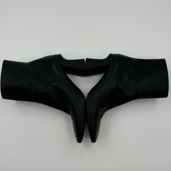 Furla Sirena Black Leather Square-Toe Ankle Boots Size7.5 or  38.5 Made In Italy - Picture 7 of 15